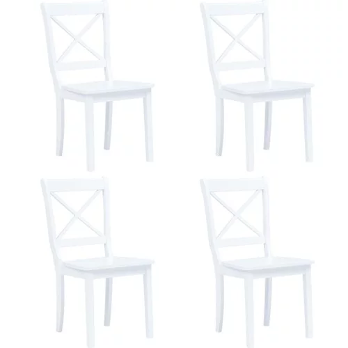  Jedilni stoli 4 kosi beli trdni kavčukovec