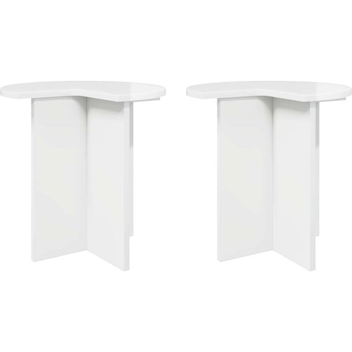  Bocni stol s pohranom 2 pcs Bijela visokog sjaja &amp;Oslash; 39 x 38 cm Slike