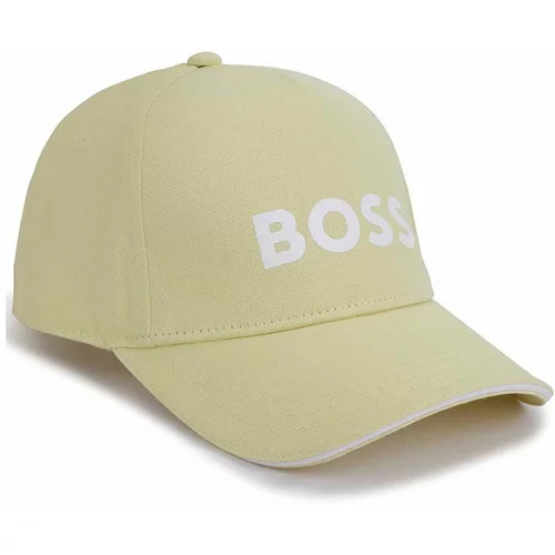 Boss Otroška bombažna kapa rumena barva