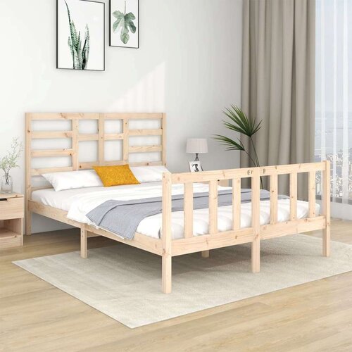  Posteljni okvir iz trdnega lesa 140x190 cm, (20647805) Slike