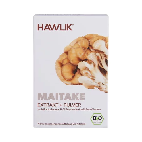 Hawlik maitake ekstrakt + maitake v prahu - organske kapsule - 60 kaps.