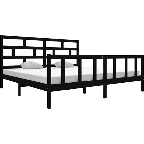  Okvir za krevet od masivne borovine crni 200 x 200 cm Slike