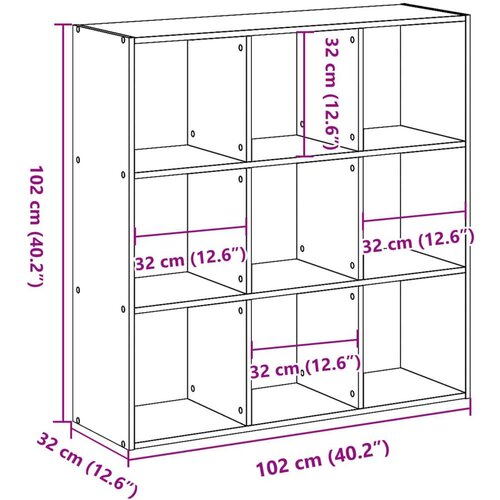 VidaXL Knjižna omara bela 102x32x102 cm inženirski les Slike