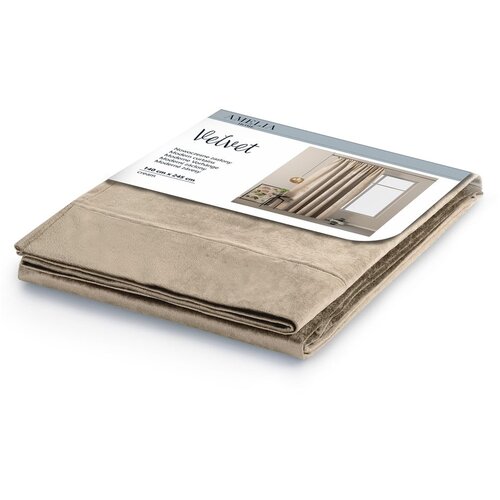 Restilo Bež žametna zavesa AmeliaHome Velvety Simple, 245 x 140 cm Slike