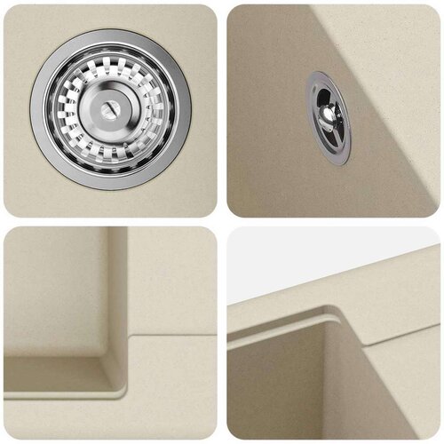  Lavabo - Umivaonik Bež 670 x 460 mm 80% kvarc i 20% smola Slike