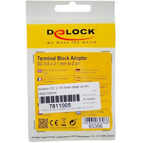 Delock Konektor DC 2,1/5,5mm vtikač za hitri priklop 65396 Slike