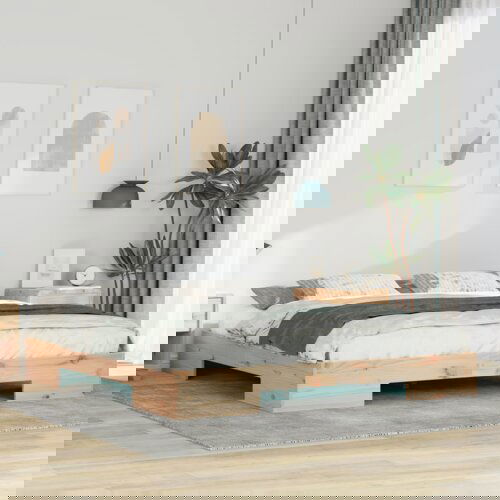vidaXL Posteljni okvir Rjava 180 x 200 cm Trdna borovina Cene