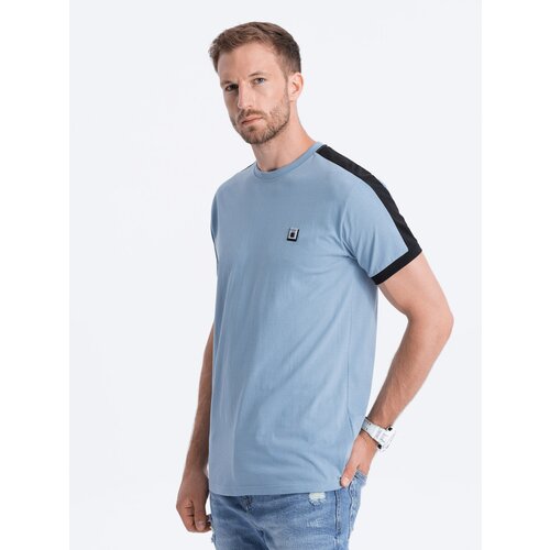 Ombre Men's cotton t-shirt with contrasting inserts Slike
