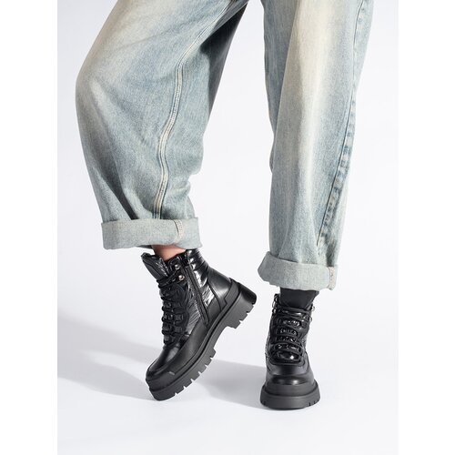 Sergio Leone Black boots with a thick sole Slike