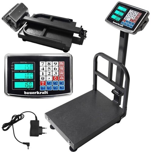 BAUERKRAFT Elektronska platformska vaga do 200 kg sa LCD ekranom Slike