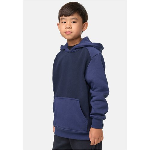 Urban Classics Kids boys' two-tone fake raglan midnight navy/navy hoodie/dark blue Cene