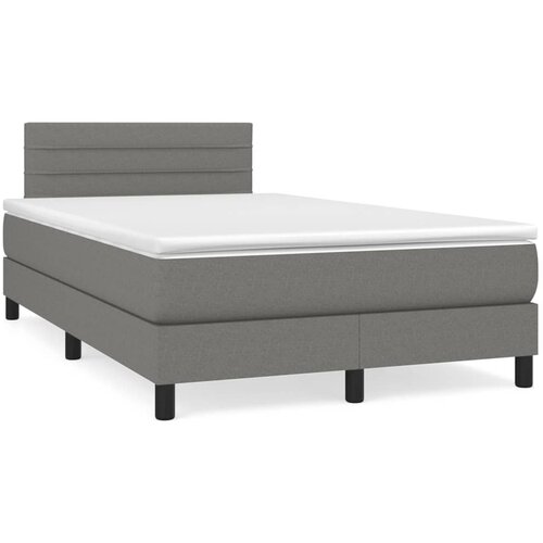 VidaXL Krevet box spring s madracem tamnosivi 120 x 190 cm tkanina Slike