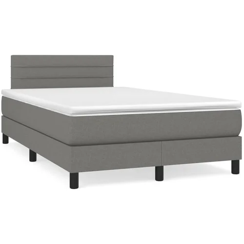 vidaXL Krevet box spring s madracem tamnosivi 120 x 190 cm tkanina