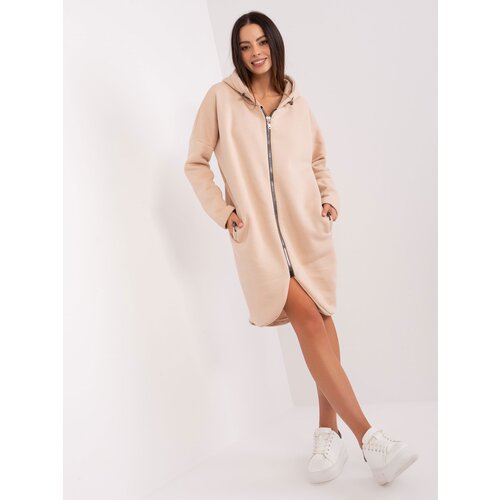 Fashion Hunters Beige basic long sweatshirt Tina RUE PARIS Slike