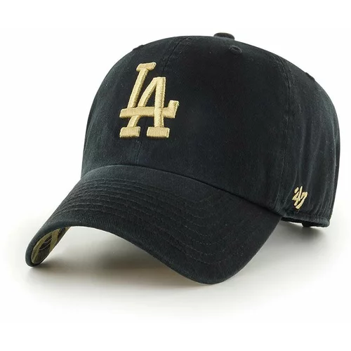 47 Brand Bombažna bejzbolska kapa MLB Los Angeles Dodgers črna barva