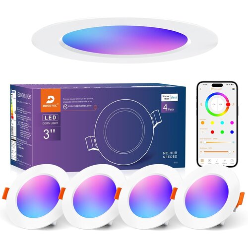 DUSKTEC 68-85mm 4KOS rgb vgradne pametne led točkovne luči z alexa podporo - 7 w, 2700&ndash;6000 k odprta embalaža Cene