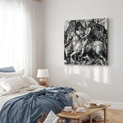  Slika - Albrecht D&amp;uuml;rer &amp;ndash; Knight Death and the Devil 60x60 Premium Print Slike