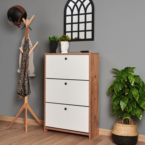 Hanah home Tuvalle 023 AtlanticPineWhite Shoe Cabinet Slike