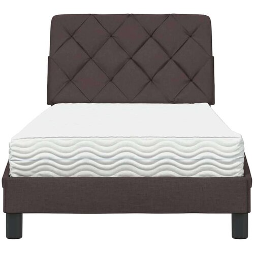 VidaXL Krevet s madracem tamnosmeđi 90 x 190 cm od tkanine Slike