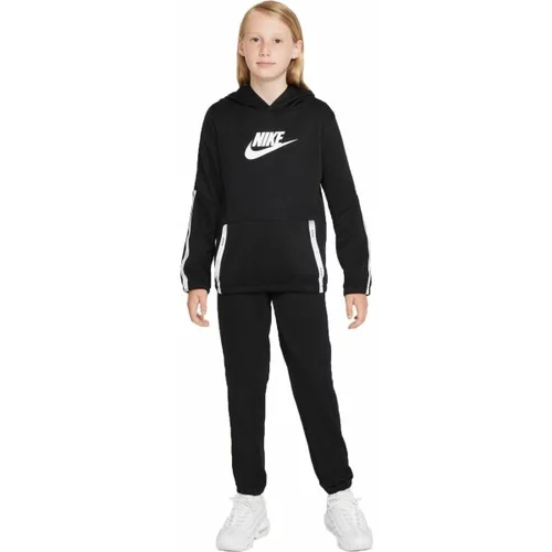 Nike NSW TRACKSUIT POLY BACK Komplet trenirke s kapuljačom za dječake, crna, veličina