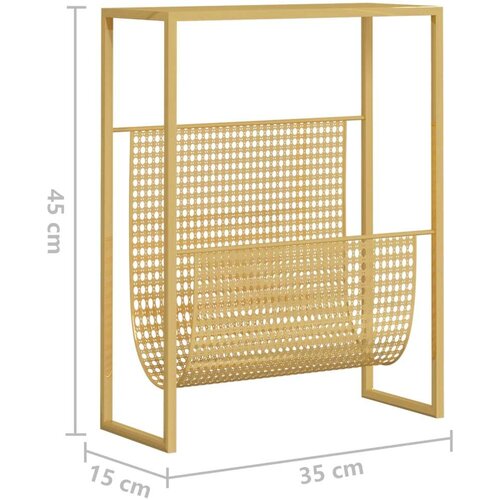 VidaXL stalak za časopise zlatni 35 x 15 x 45 cm čelični Slike
