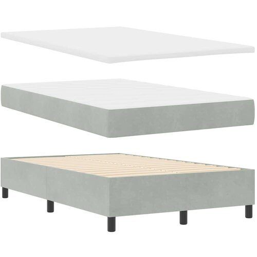  LED Box Spring Krevet Svijetlo siva 120 x 190 cm Bar&amp;scaron;un Slike