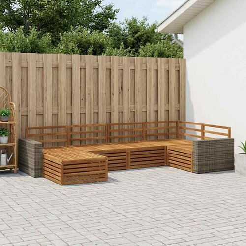 Set vanjskih sofa 6 kom. Prirodna Slike