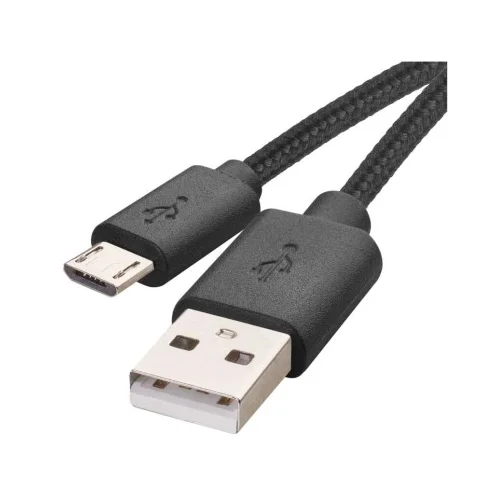 Kabel USB-A 2.0 / micro USB-B 2.0, polnjenje, podatki, 2 m, črni