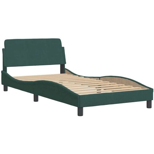 VidaXL Krevet s madracem tamnozeleni 100x200 cm bar&amp;scaron;unasti Slike