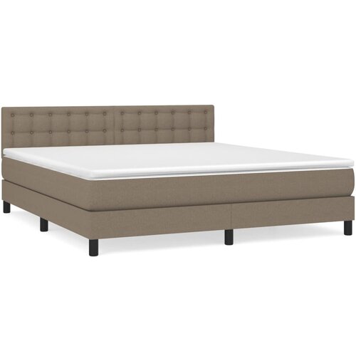 VidaXL Box spring postelja z vzmetnico taupe 180x200 cm blago, (20892583) Slike