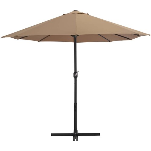  suncobran s aluminijskim stupom 460 x 270 cm smeđesivi Slike