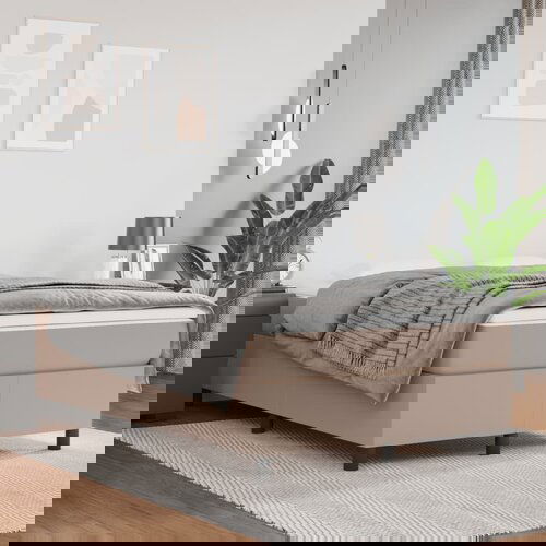 VidaXL Box spring posteljni okvir kapučino 120x200 cm umetno usnje Slike
