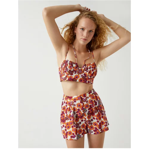 Koton Floral Crop Top with Straps