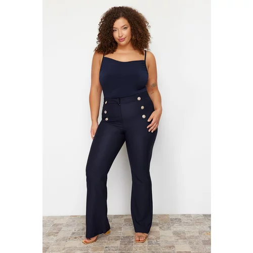 Trendyol Curve Navy Blue Flare Woven Recovery Trousers