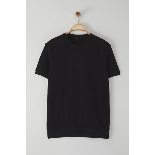 Trendyol Black Regular Cut Crew Neck Cotton Basic T-Shirt Slike