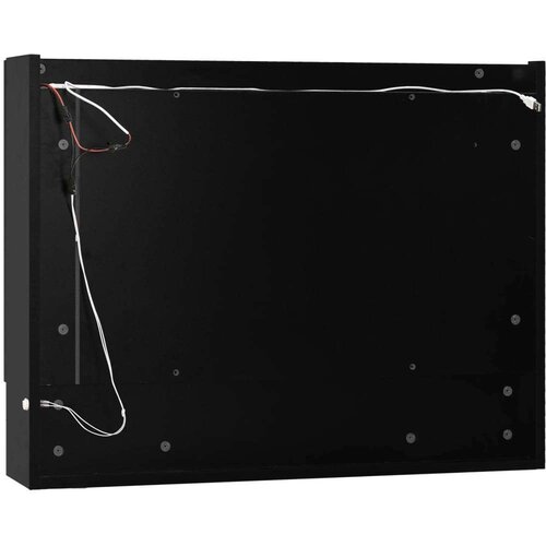 VidaXL lED kupaonski ormarić s ogledalom crni 80 x 15 x 60 cm MDF Slike