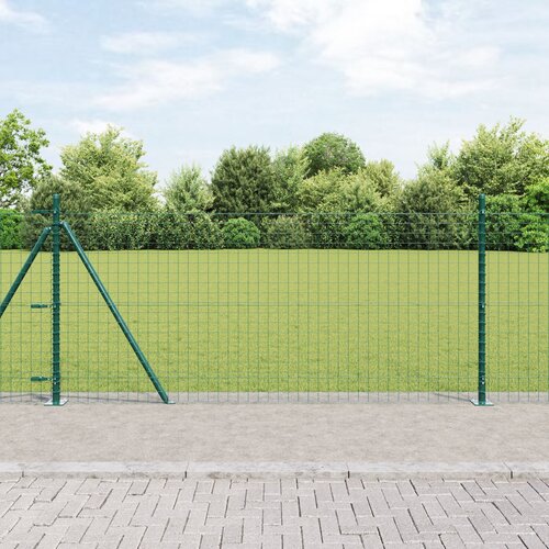 VidaXL Ograjni Stebri Komplet 13 Zeleni Beton, Kovina 3.2 x 3.2 x 90 cm Slike