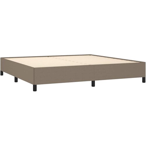  Krevet s oprugama i madracem smeđesivi 200x200 cm od tkanine Slike