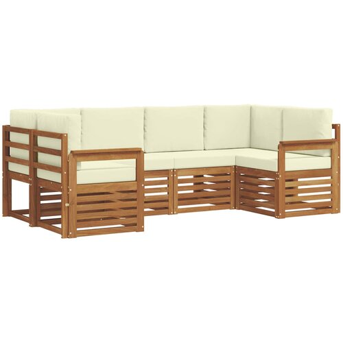  Set vanjskih sofa 6 kom. Prirodna i krem Smeđa 245 x 128,5 x 73 cm Slike