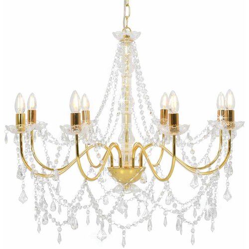  Luster s perlama zlatni 8 žarulja E14 Cijene