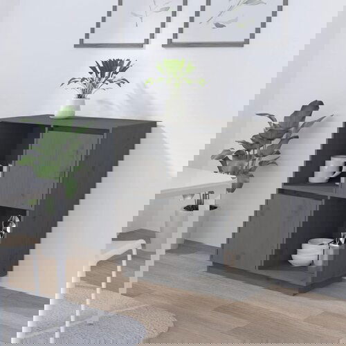 The Living Store Komoda siva 74x35x80 cm trdna borovina - Komoda, (21661928) Slike