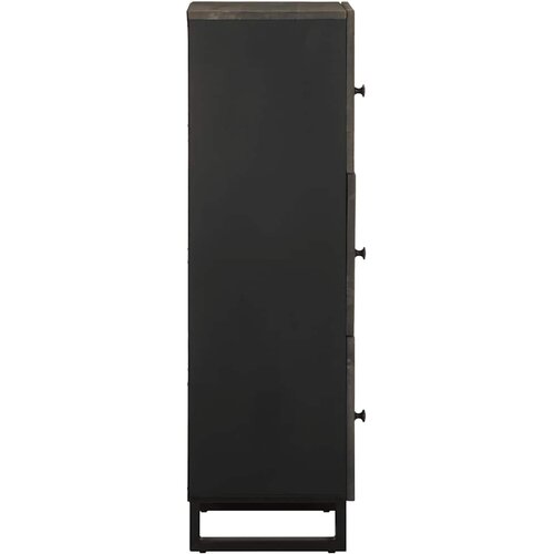  Visoka komoda crna 40 x 33 x 110 cm od masivnog drva manga Slike