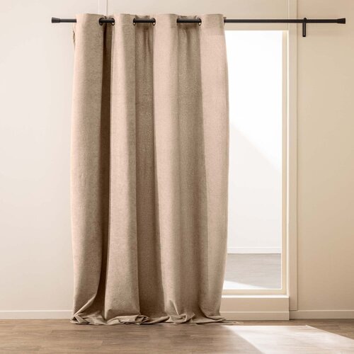 Douceur d intérieur Svjetlo smeđa zavjesa od boucle tkanine 140x260 cm Winona – Cijene