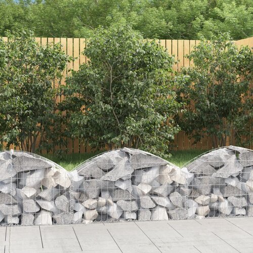 vidaXL Obokana gabionska košara 100x30x40/60 cm pocinkano železo Cene