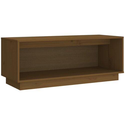 Maison Chic TV omarica - TV stojalo - Televizijska omarica medeno rjava 90x35x35 cm trdna borovina, (21700279) Slike
