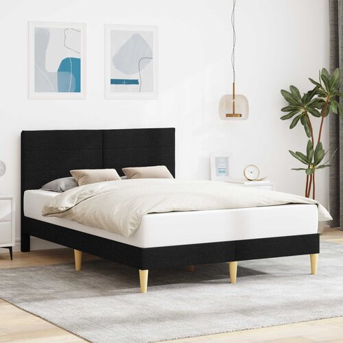  Krevetna konstrukcija s uzglavljem Crna 140 x 200 cm Tkanina Cijene