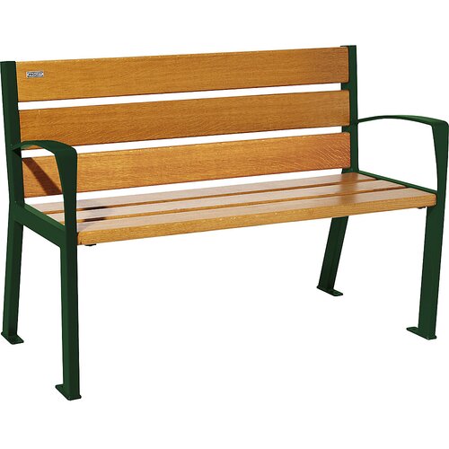 PROCITY Lesena klop SILAOS® s hrbtnim naslonjalom, višina 866 mm, dolžina 1200 mm, mahovo zelene barve, imitacija hrasta, svetla Cene