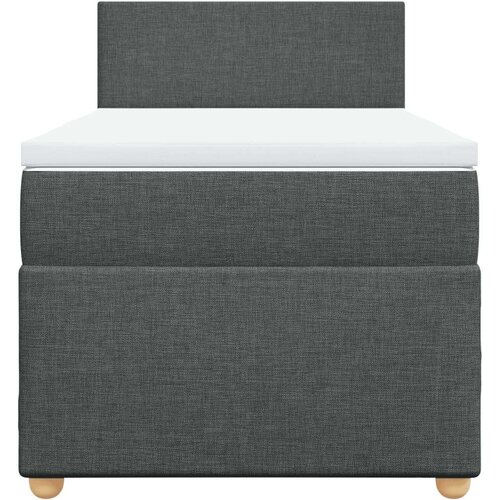 VidaXL Krevet s oprugama i madracem tamnosivi 100 x 200 cm od tkanine Slike