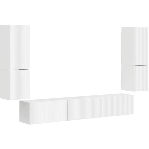 vidaXL Komplet TV omaric 4 pcs Visok sijaj bela Konstruiran les, (5000132266) Cene