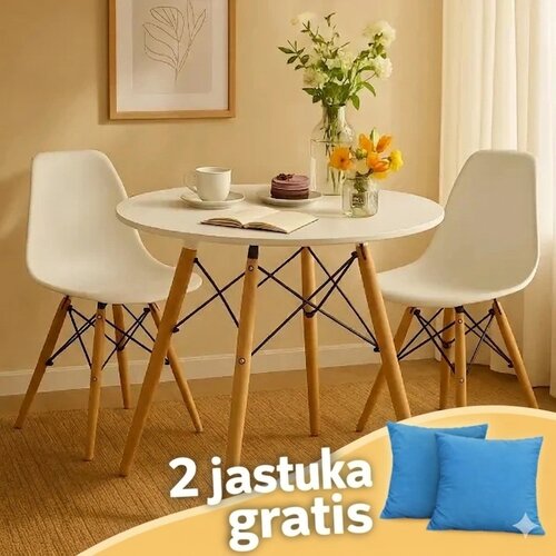 LEMON Set 2 trpezarijske plastične stolice i sto Aurora bela 25-KS005-25-KS001 Slike